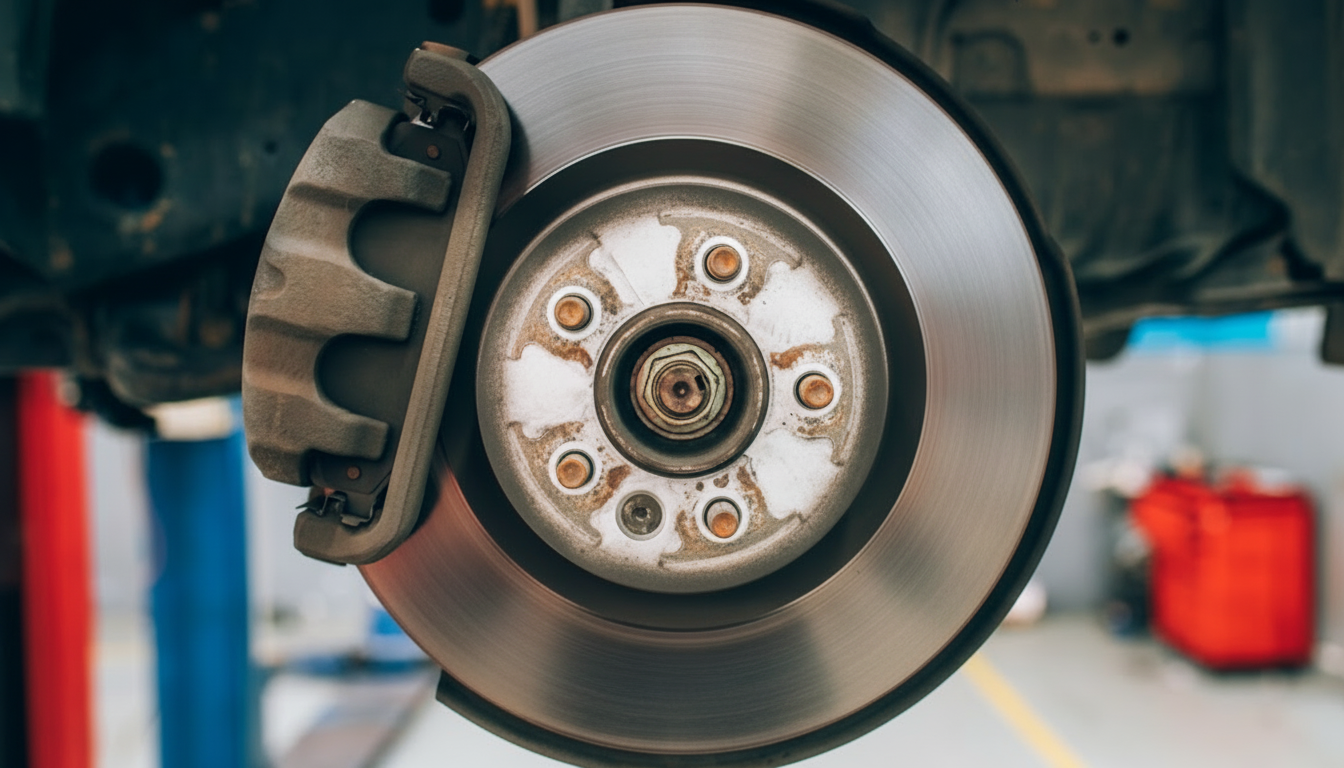 Brake rotor and caliper assembly during brake service in Fredericksburg VA